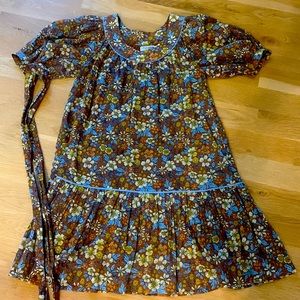 Olivia James the Label tiered cotton shift dress with removable sash size small